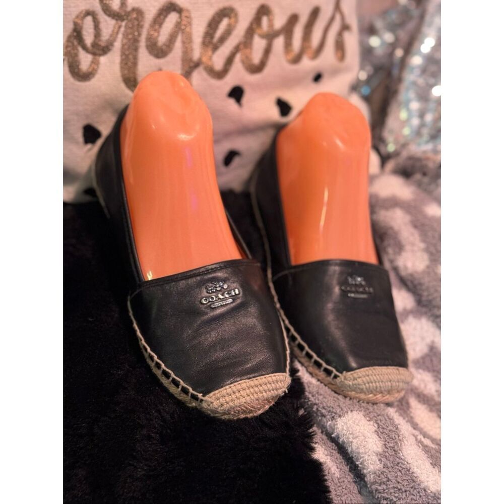 Coach rhodelle espadrille slip pull on sneakers /loafers shoes flats 8B black - Picture 11 of 11